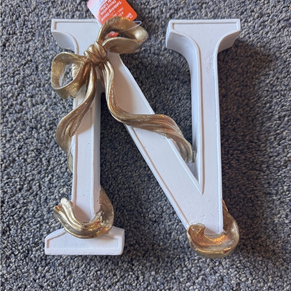 Ashland Decorative White and Gold Letter 'N' - Picture 2 of 3